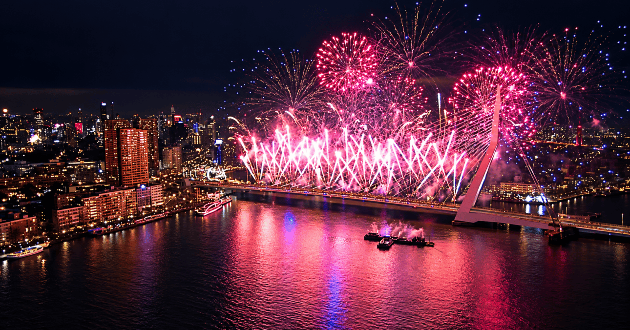 Rotterdam New Year’s Eve fireworks and light show